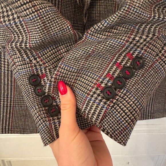 Veronica Beard Beacon Check Dickey Jacket in Beige Multi - Picture 12 of 16